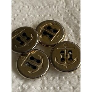 Vintage Navy Brass Button Anchor Set Of 4
